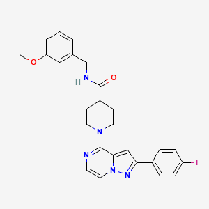 B2921080 1-(2-(4-fluorophenyl)pyrazolo[1,5-a]pyrazin-4-yl)-N-(3-methoxybenzyl)piperidine-4-carboxamide CAS No. 1111295-91-0