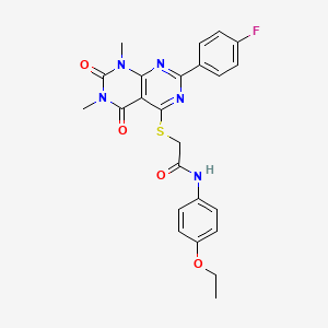 N-(4-ethoxyphenyl)-2-((2-(4-fluorophenyl)-6,8-dimethyl-5,7-dioxo-5,6,7,8-tetrahydropyrimido[4,5-d]pyrimidin-4-yl)thio)acetamide