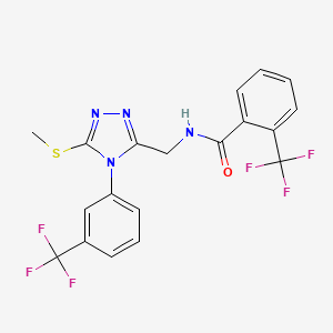 N-((5-(methylthio)-4-(3-(trifluoromethyl)phenyl)-4H-1,2,4-triazol-3-yl)methyl)-2-(trifluoromethyl)benzamide