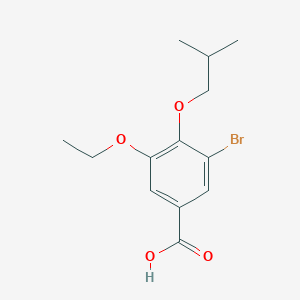 molecular formula C13H17BrO4 B2921097 3-Bromo-5-ethoxy-4-isobutoxybenzoic acid CAS No. 838264-00-9