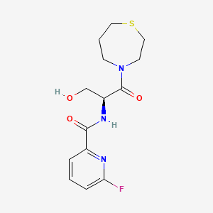 6-fluoro-N-[(2S)-3-hydroxy-1-oxo-1-(1,4-thiazepan-4-yl)propan-2-yl]pyridine-2-carboxamide