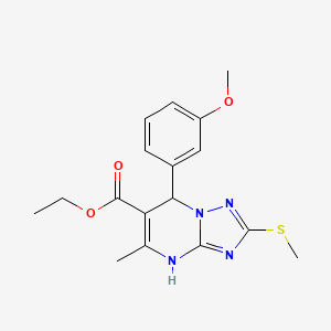 Ethyl 7-(3-methoxyphenyl)-5-methyl-2-(methylthio)-4,7-dihydro-[1,2,4]triazolo[1,5-a]pyrimidine-6-carboxylate