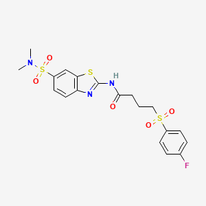molecular formula C19H20FN3O5S3 B2921109 N-[6-(dimethylsulfamoyl)-1,3-benzothiazol-2-yl]-4-(4-fluorobenzenesulfonyl)butanamide CAS No. 923193-11-7