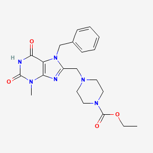 ethyl 4-[(7-benzyl-3-methyl-2,6-dioxo-2,3,6,7-tetrahydro-1H-purin-8-yl)methyl]piperazine-1-carboxylate
