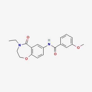molecular formula C19H20N2O4 B2921112 N-(4-ethyl-5-oxo-2,3,4,5-tetrahydro-1,4-benzoxazepin-7-yl)-3-methoxybenzamide CAS No. 922055-01-4