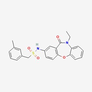 molecular formula C23H22N2O4S B2921113 N-(10-ethyl-11-oxo-10,11-dihydrodibenzo[b,f][1,4]oxazepin-2-yl)-1-(m-tolyl)methanesulfonamide CAS No. 922011-08-3