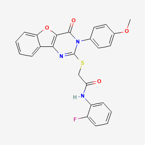 molecular formula C25H18FN3O4S B2921125 N-(2-fluorophenyl)-2-((3-(4-methoxyphenyl)-4-oxo-3,4-dihydrobenzofuro[3,2-d]pyrimidin-2-yl)thio)acetamide CAS No. 866896-95-9