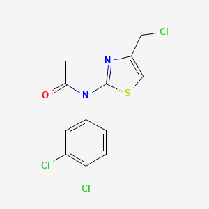 molecular formula C12H9Cl3N2OS B2921138 N-[4-(chloromethyl)-1,3-thiazol-2-yl]-N-(3,4-dichlorophenyl)acetamide CAS No. 757222-07-4