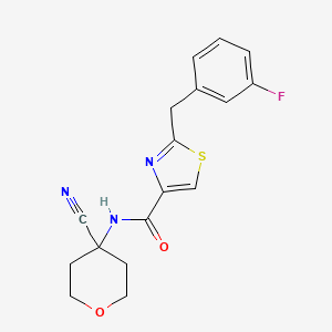 N-(4-cyanooxan-4-yl)-2-[(3-fluorophenyl)methyl]-1,3-thiazole-4-carboxamide