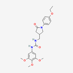 molecular formula C23H29N3O6 B2921145 1-((1-(4-Ethoxyphenyl)-5-oxopyrrolidin-3-yl)methyl)-3-(3,4,5-trimethoxyphenyl)urea CAS No. 954636-34-1