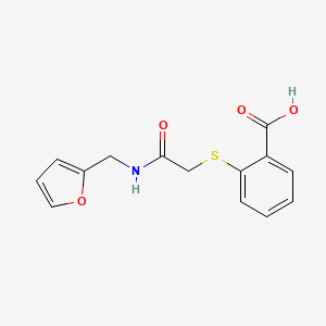 molecular formula C14H13NO4S B2921147 2-((2-[(2-Furylmethyl)amino]-2-oxoethyl)thio)benzoic acid CAS No. 380541-20-8