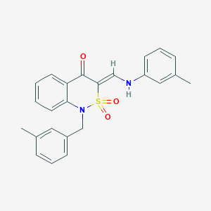 molecular formula C24H22N2O3S B2921153 (Z)-1-(3-methylbenzyl)-3-((m-tolylamino)methylene)-1H-benzo[c][1,2]thiazin-4(3H)-one 2,2-dioxide CAS No. 892298-47-4