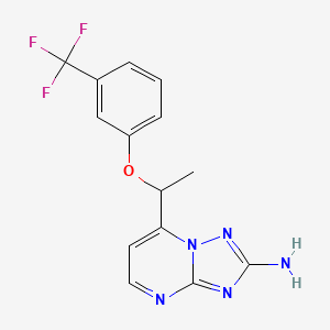 molecular formula C14H12F3N5O B2921154 7-{1-[3-(Trifluoromethyl)phenoxy]ethyl}-[1,2,4]triazolo[1,5-a]pyrimidin-2-amine CAS No. 306979-68-0