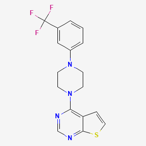 molecular formula C17H15F3N4S B2921157 4-(4-(3-(Trifluoromethyl)phenyl)piperazin-1-yl)thieno[2,3-d]pyrimidine CAS No. 851789-97-4