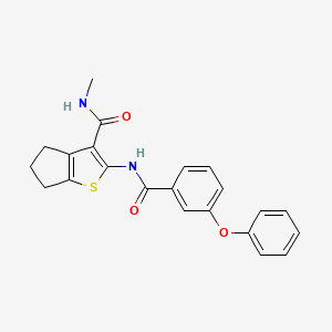 molecular formula C22H20N2O3S B2921159 N-methyl-2-(3-phenoxybenzamido)-4H,5H,6H-cyclopenta[b]thiophene-3-carboxamide CAS No. 893099-13-3