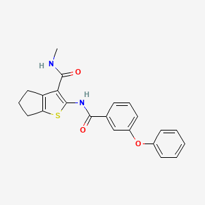 molecular formula C22H20N2O3S B2921159 N-methyl-2-[(3-phenoxybenzoyl)amino]-5,6-dihydro-4H-cyclopenta[b]thiophene-3-carboxamide CAS No. 893099-13-3