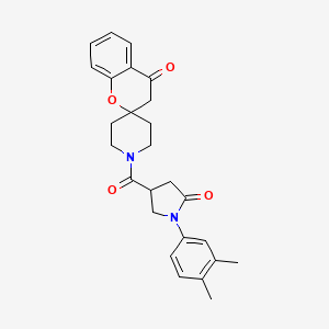 molecular formula C26H28N2O4 B2921174 1'-(1-(3,4-Dimethylphenyl)-5-oxopyrrolidine-3-carbonyl)spiro[chroman-2,4'-piperidin]-4-one CAS No. 887468-04-4