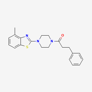 molecular formula C21H23N3OS B2921176 1-[4-(4-Methyl-1,3-benzothiazol-2-yl)piperazin-1-yl]-3-phenylpropan-1-one CAS No. 897475-26-2