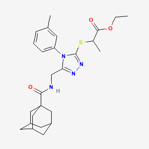 Ethyl 2-[[5-[(adamantane-1-carbonylamino)methyl]-4-(3-methylphenyl)-1,2,4-triazol-3-yl]sulfanyl]propanoate