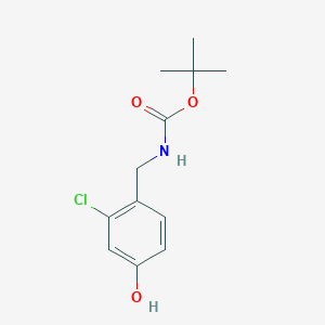 molecular formula C12H16ClNO3 B2921183 Tert-butyl N-[(2-chloro-4-hydroxyphenyl)methyl]carbamate CAS No. 2418695-01-7