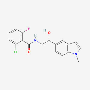 molecular formula C18H16ClFN2O2 B2921184 2-chloro-6-fluoro-N-(2-hydroxy-2-(1-methyl-1H-indol-5-yl)ethyl)benzamide CAS No. 2034526-73-1
