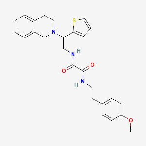 molecular formula C26H29N3O3S B2921187 N1-(2-(3,4-dihydroisoquinolin-2(1H)-yl)-2-(thiophen-2-yl)ethyl)-N2-(4-methoxyphenethyl)oxalamide CAS No. 898407-99-3
