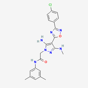 2-(5-amino-4-(3-(4-chlorophenyl)-1,2,4-oxadiazol-5-yl)-3-(methylamino)-1H-pyrazol-1-yl)-N-(3,5-dimethylphenyl)acetamide