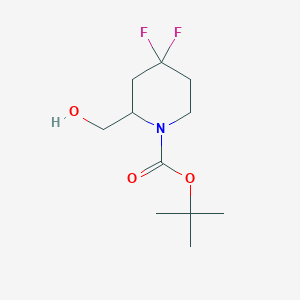 molecular formula C11H19F2NO3 B2921196 Tert-butyl 4,4-difluoro-2-(hydroxymethyl)piperidine-1-carboxylate CAS No. 1454291-05-4