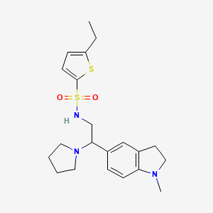 5-ethyl-N-(2-(1-methylindolin-5-yl)-2-(pyrrolidin-1-yl)ethyl)thiophene-2-sulfonamide