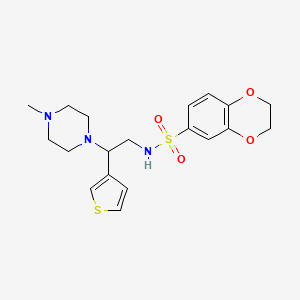 N-(2-(4-methylpiperazin-1-yl)-2-(thiophen-3-yl)ethyl)-2,3-dihydrobenzo[b][1,4]dioxine-6-sulfonamide