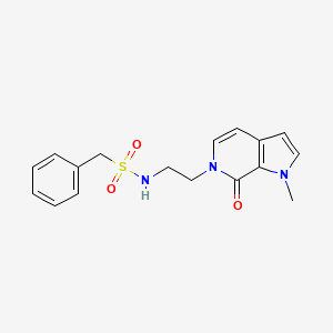 molecular formula C17H19N3O3S B2921223 N-(2-(1-methyl-7-oxo-1H-pyrrolo[2,3-c]pyridin-6(7H)-yl)ethyl)-1-phenylmethanesulfonamide CAS No. 2034331-81-0
