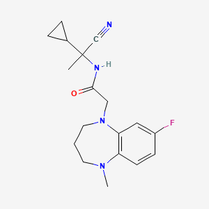 molecular formula C18H23FN4O B2921224 N-(1-Cyano-1-cyclopropylethyl)-2-(7-fluoro-1-methyl-3,4-dihydro-2H-1,5-benzodiazepin-5-yl)acetamide CAS No. 1385281-17-3