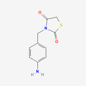 molecular formula C10H10N2O2S B2921227 3-[(4-氨基苯基)甲基]-1,3-噻唑烷-2,4-二酮 CAS No. 258856-20-1