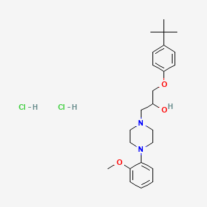 molecular formula C24H36Cl2N2O3 B2921238 1-(4-(叔丁基)苯氧基)-3-(4-(2-甲氧基苯基)哌嗪-1-基)丙烷-2-醇二盐酸盐 CAS No. 1216903-06-8