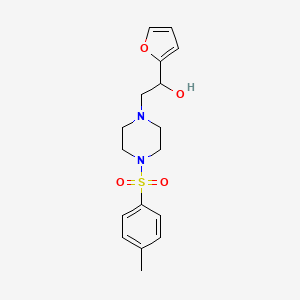 molecular formula C17H22N2O4S B2921239 1-(呋喃-2-基)-2-(4-甲苯磺酰哌嗪-1-基)乙醇 CAS No. 1396870-19-1