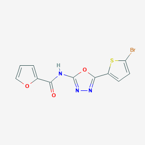 molecular formula C11H6BrN3O3S B2921240 N-(5-(5-bromothiophen-2-yl)-1,3,4-oxadiazol-2-yl)furan-2-carboxamide CAS No. 1021036-20-3
