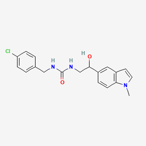 molecular formula C19H20ClN3O2 B2921245 1-(4-chlorobenzyl)-3-(2-hydroxy-2-(1-methyl-1H-indol-5-yl)ethyl)urea CAS No. 2034527-98-3