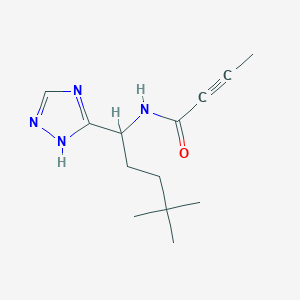 molecular formula C13H20N4O B2921258 N-[4,4-Dimethyl-1-(1H-1,2,4-triazol-5-yl)pentyl]but-2-ynamide CAS No. 2411193-72-9