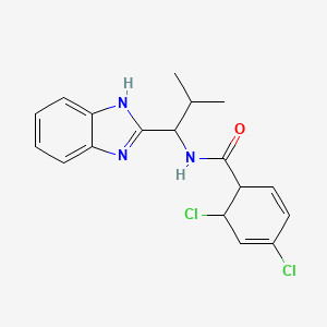 molecular formula C18H19Cl2N3O B2921267 N-[1-(1H-benzimidazol-2-yl)-2-methylpropyl]-4,6-dichlorocyclohexa-2,4-diene-1-carboxamide CAS No. 1024185-79-2