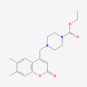 molecular formula C19H24N2O4 B2921274 ethyl 4-[(6,7-dimethyl-2-oxo-2H-chromen-4-yl)methyl]piperazine-1-carboxylate CAS No. 849055-60-3
