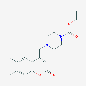 Ethyl 4-[(6,7-dimethyl-2-oxochromen-4-yl)methyl]piperazine-1-carboxylate