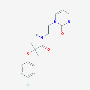 2-(4-chlorophenoxy)-2-methyl-N-(2-(2-oxopyrimidin-1(2H)-yl)ethyl)propanamide