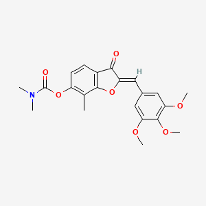 (2Z)-7-methyl-3-oxo-2-(3,4,5-trimethoxybenzylidene)-2,3-dihydro-1-benzofuran-6-yl dimethylcarbamate