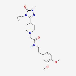 molecular formula C23H33N5O4 B2921284 2-(4-(4-cyclopropyl-1-methyl-5-oxo-4,5-dihydro-1H-1,2,4-triazol-3-yl)piperidin-1-yl)-N-(3,4-dimethoxyphenethyl)acetamide CAS No. 1797957-73-3