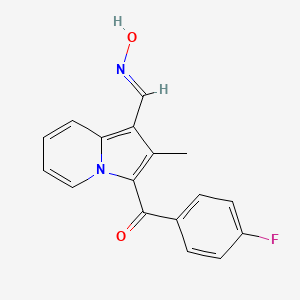 N-{[3-(4-fluorobenzoyl)-2-methylindolizin-1-yl]methylidene}hydroxylamine