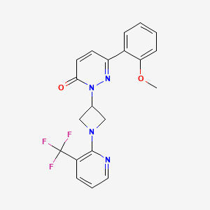 molecular formula C20H17F3N4O2 B2921290 6-(2-Methoxyphenyl)-2-[1-[3-(trifluoromethyl)pyridin-2-yl]azetidin-3-yl]pyridazin-3-one CAS No. 2380171-06-0