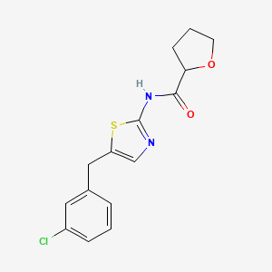 molecular formula C15H15ClN2O2S B2921292 N-[5-(3-chlorobenzyl)-1,3-thiazol-2-yl]tetrahydrofuran-2-carboxamide CAS No. 448226-83-3