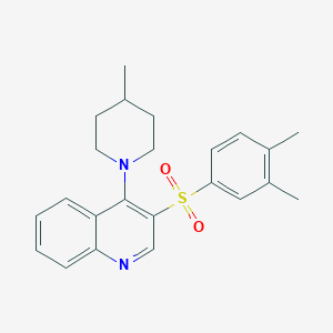 molecular formula C23H26N2O2S B2921295 3-(3,4-二甲苯磺酰基)-4-(4-甲基哌啶-1-基)喹啉 CAS No. 872208-44-1