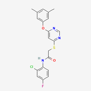 molecular formula C20H17ClFN3O2S B2921296 N-(2-chloro-4-fluorophenyl)-2-{[6-(3,5-dimethylphenoxy)pyrimidin-4-yl]sulfanyl}acetamide CAS No. 1031976-66-5