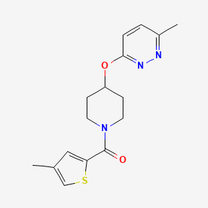 molecular formula C16H19N3O2S B2921299 (4-((6-Methylpyridazin-3-yl)oxy)piperidin-1-yl)(4-methylthiophen-2-yl)methanone CAS No. 1796969-18-0